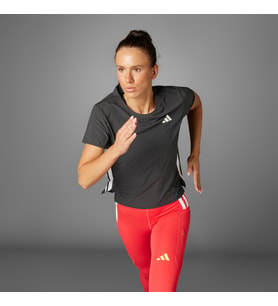 adidas JF3480 ADIZERO TEE W Kadın T-Shirt (Siyah)