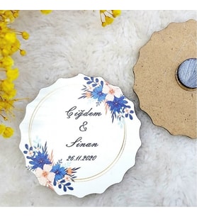 30 Adet Ahşap Nikah Buzdolabı Magnet Hediyelik 2-