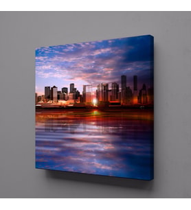 GÜN DOĞUŞU VE BATIŞI DENİZ KANVAS TABLO 110x110cm (Karışık)