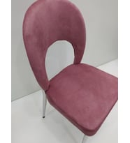 Sandalye 17708 Ay Model Metal Nikelaj Ayak 4Ad Ortopedik Babyface kumaş  El Yapım (Pembe)
