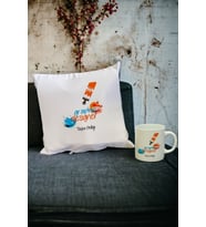 Graphic Designer Kupa Bardak ve Yastık Set 002 (Beyaz)