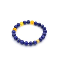 DOĞAL LAPİS LAZULİ VE SİTRİN TAŞI BİLEKLİK 1.KALİTE 001