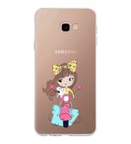 Samsung Galaxy J4 Plus Kapak Vespagirl Tasarımlı Şeffaf Silikon Kılıf