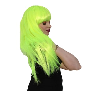 Uzun Kahküllü Fiber Sen Peruk / Neon Sarı
