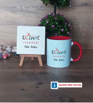 Eczane Teknikeri Dekoratif Taş, Kupa Bardak Kırmızı Hediye (Model 1)