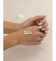 Kişiye Özel Bubble Mama Kolye 925K Gümüş (Gold)