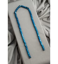 Hematit Doğal Taş Parlak Mavi Yassı Kare Kesim 5x5mm Dizi [AA]