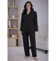 Kadın 7119 Düğmeli Uzun Kol Pijama Takımı