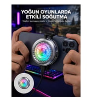 Mey İthalat® RGB LED Telefon Soğutucu Fan Yüksek Hızlı Soğutma Cooler Yeni Nesil