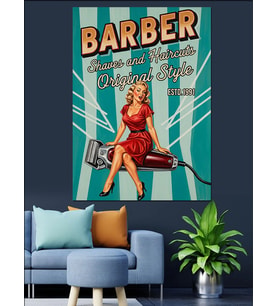 Retro Berber Kadın Posteri Dekoratif Kanvas - Mdf Ahşap Tablo