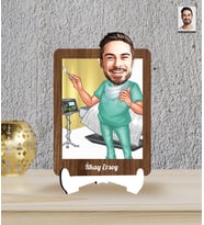 Kişiye Özel Doktor Temalı Karikatür Ahşap Biblo