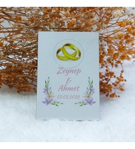 30 Adet Alyanslı Ahşap Nikah Magnet Nikah Şekeri UV Baskı Nişan Hediyeliği Ekonomik-