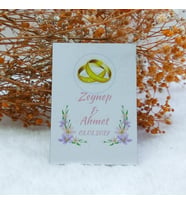 30 Adet Alyanslı Ahşap Nikah Magnet Nikah Şekeri UV Baskı Nişan Hediyeliği Ekonomik-
