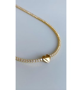 Kalp Su yolu Kolye 925 Ayar (Gold)