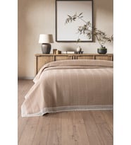 Tek Kişilik İki Renkli Dantelli Petek Pike 160x230 cm