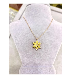 Gökdeniz 925 Sarı Lotus Çiçeği 925 Ayar Gümüş Hediyelik Kadın Kolye 