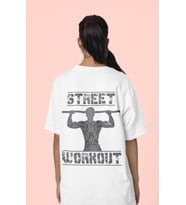 Street Workout Calisthenics Sırt Baskılı Unisex Oversize Sporcu Tişört