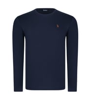 T8588 DEWBERRY BİSİKLET YAKA UZUN KOL T-SHIRT-DÜZ LACİVERT