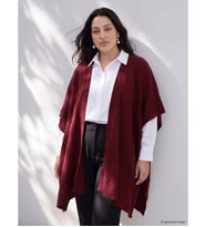 LCW Curve Bordo Büyük Beden Şal Yaka Kadın Triko Hırka