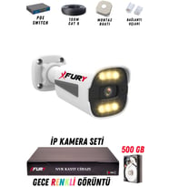 FURY 1 Kameralı Ip Güvenlik Kamerası Seti 4mp Gece Renkli Su Geçirmez 1506 500GB