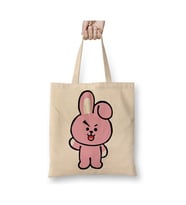 Bts Bt21 Cooky Beyaz Bez Çanta Uzun Saplı Alışveriş Çantası Plaj Çantası