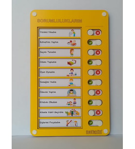 Günlük Rutin Checklist Görev Ve Sorumluluk Tablosu (Sarı)