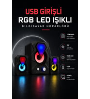 RGB LED AYDINLATMALI USB BİLGİSAYAR OYUN HOPARLÖRÜ