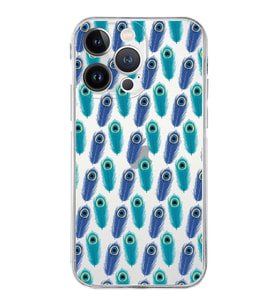 PrintiFy iPhone 13 Pro Max ile Uyumlu Nazar Boncuğu 4 Baskılı Kamera Korumalı Şeffaf Silikon Kılıf