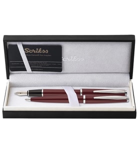 SCRIKSS 33 DOLMAKALEM+TUKENMEZ KALEM TAKIM BORDO KUTULU