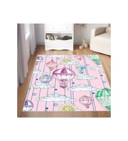 Rovigo Home Dijital Baskı Yıkanabilir Kaymaz Taban Çocuk Halısı RVG4078-SD086 (Pembe)