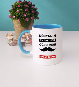 Dünyanın En Yakışıklı Öğretmeni Kupa Bardak Mavi
