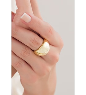 GÜMÜŞ ALTIN GOLD KAPLAMA BOMBELİ SADE KLASİK MODERN AYARLANABİLİR YÜZÜK