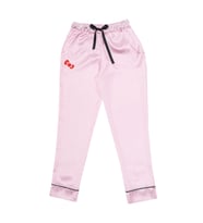 Lisanslı Düğmeli Saten Pantolonlu Pijama Takımı
