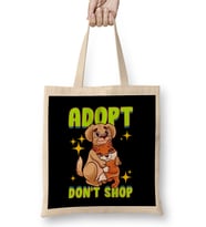 Cute Cat & Dog Adopt Don t Shop Bez Çanta Uzun Saplı