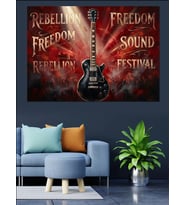 Rock Music Freedom Festival Tabelası Dekoratif Kanvas - Mdf Ahşap Tablo