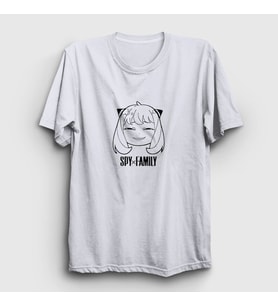 Presmono Unisex Beyaz Anya Smug Face Anime Spy X Family T-Shirt 316998tt