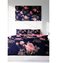 Çift Kişilik ( Lastikli Çarşaflı ) %100 Pamuk Saten Nevresim Takımı Noble Pink Roses