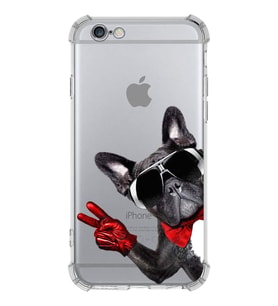 PrintiFy Apple iPhone 6S Plus Uyumlu Köpek 2 Baskılı Şeffaf Köşe Korumalı Antişok Kılıf