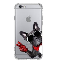 PrintiFy Apple iPhone 6S Plus Uyumlu Köpek 2 Baskılı Şeffaf Köşe Korumalı Antişok Kılıf