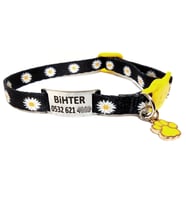 Güvenlik kilitli ( safety click ) Kedi tasması, kedi künyesi, kedi isimlik, sallanmayan kedi künyesi, isimli kedi tasması (Gümüş)