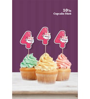 Unicorn Temalı * 4 (dört) Yaşında Cupcake Süsü '10lu
