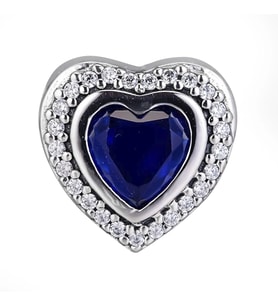 Nur Silver Lacivert Taşlı Kalp Gümüş Charm NUR-BL00280