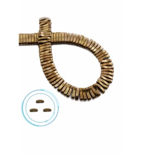 Hematit Doğal Taş Parlak Kahverengi Çift Delikli 10x2mm Dizi