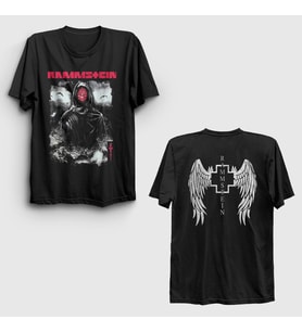 Presmono Unisex Siyah Zeit Metal Rammstein Sırt Baskılı T-Shirt 552123tt