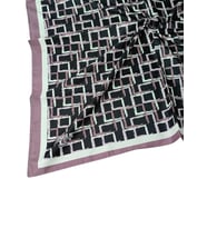 Vav İpek Kadın Micro Twill Sport Desenli Eşarp (Gri - Siyah)