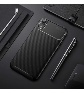 Uyumlu Model Apple iPhone XR 6.1 Kılıf Karbon Silikon Case (Siyah)