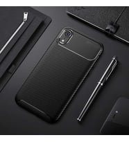 Uyumlu Model Apple iPhone XR 6.1 Kılıf Karbon Silikon Case (Siyah)