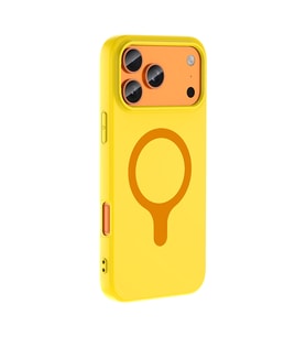 iPhone 17 Pro Kılıf M-Safe Şarj Özellikli Aris Silikon Kılıf Sarı