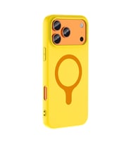 iPhone 17 Pro Kılıf M-Safe Şarj Özellikli Aris Silikon Kılıf Sarı