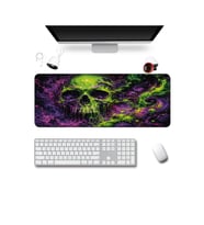 SonicTouch Klavye Mousepad 40x90cm Dikişsiz Pürüzsüz Sıvı Geçirmez Kaymaz Taban Toxic Skull